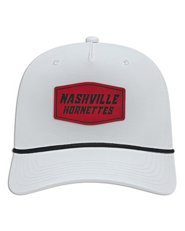 Nashville Hornets Leather Patch Badge Hat - Athletic Rope Cap