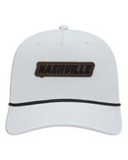 Nashville Name Leather Patch Hat - Athletic Rope Cap