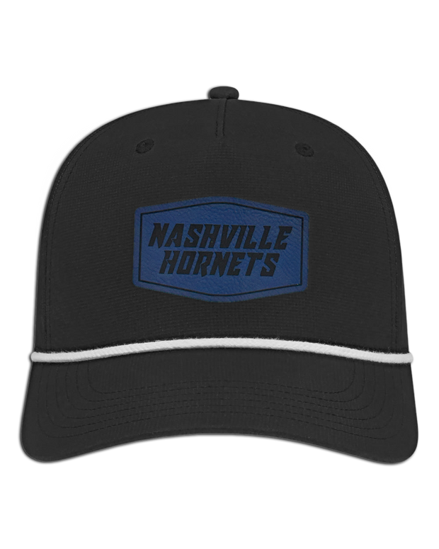 Nashville Hornets Leather Patch Badge Hat - Athletic Rope Cap