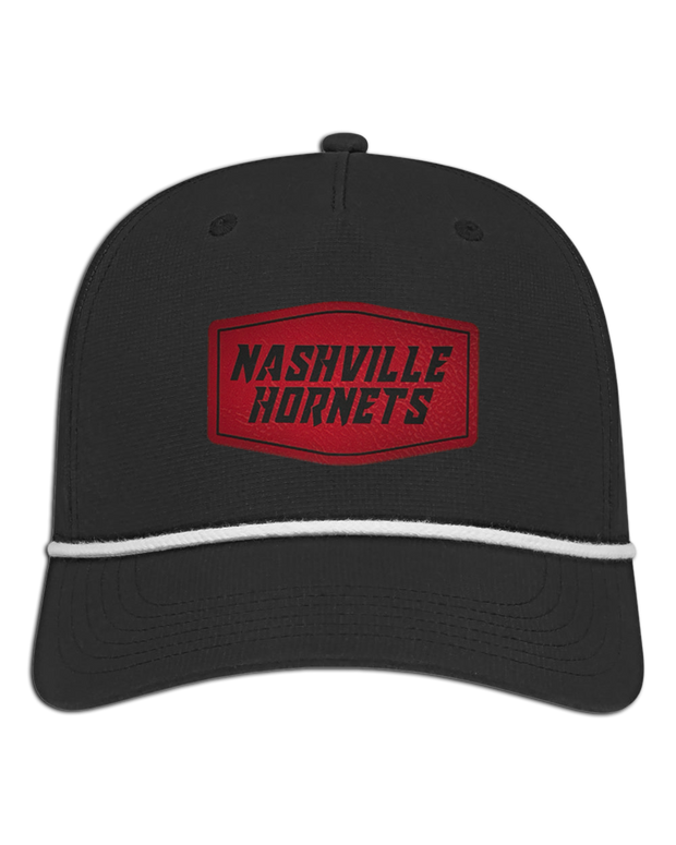 Nashville Hornets Leather Patch Badge Hat - Athletic Rope Cap