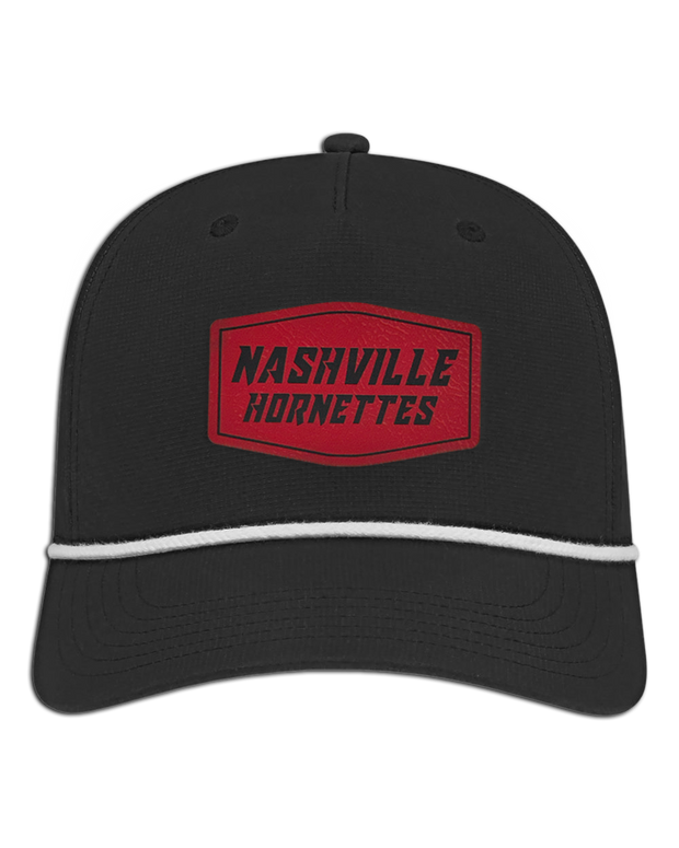 Nashville Hornets Leather Patch Badge Hat - Athletic Rope Cap