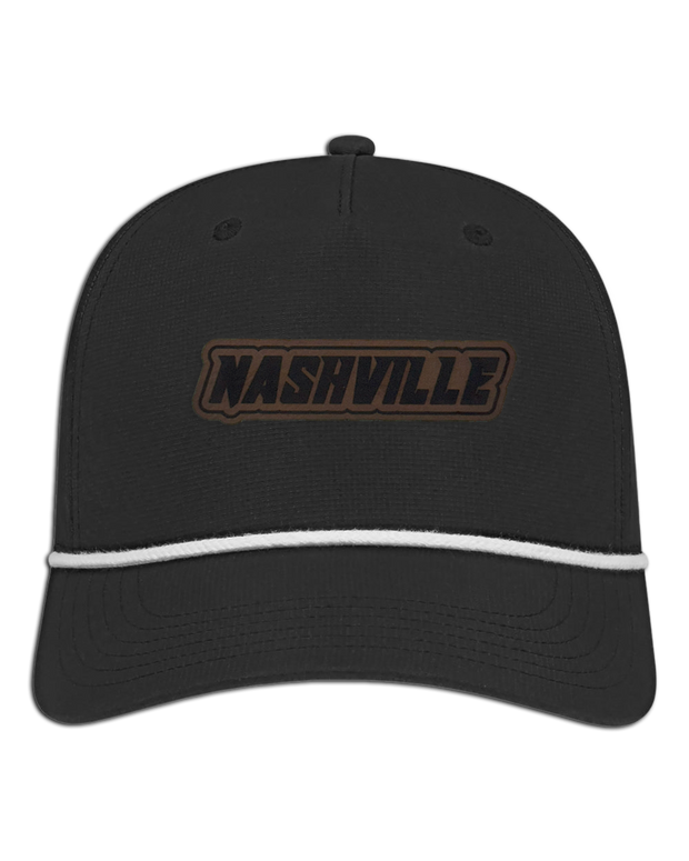 Nashville Name Leather Patch Hat - Athletic Rope Cap