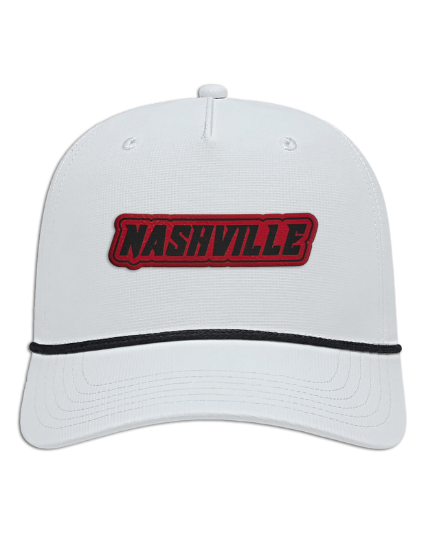 Nashville Name Leather Patch Hat - Athletic Rope Cap