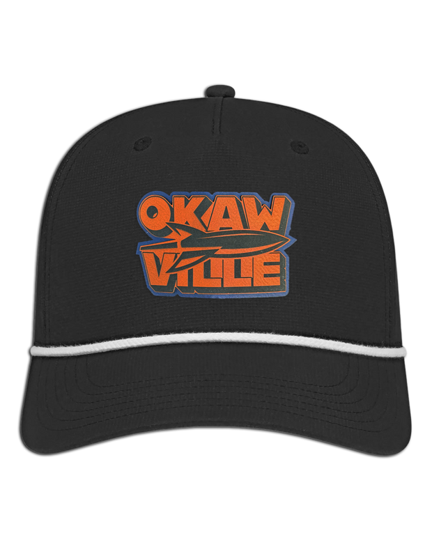 Okawville Rocket Multi Color Leather Patch Hat - Athletic Rope Cap