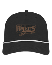 Rockets Leather Patch Hat - Athletic Rope Cap