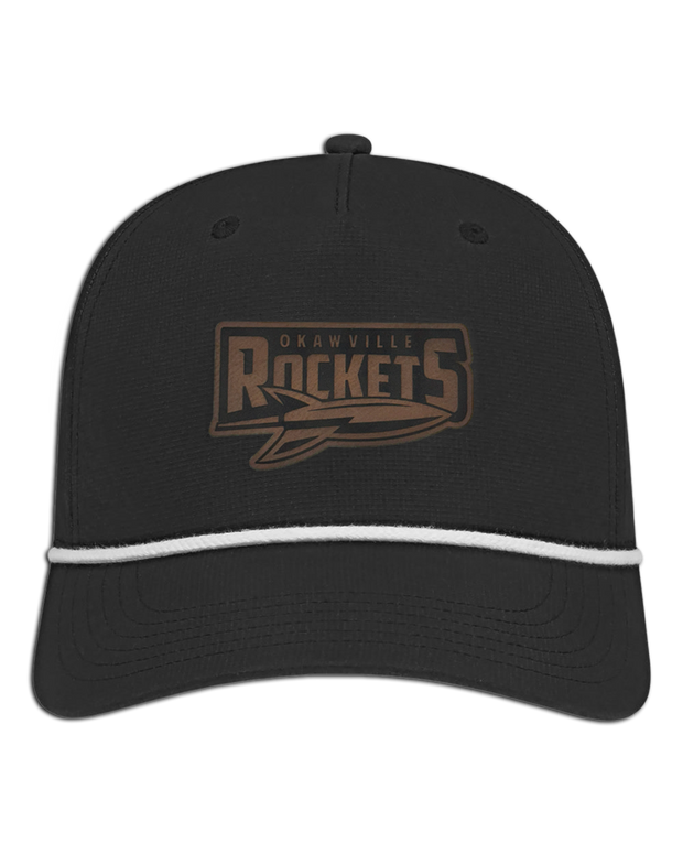 Rockets Leather Patch Hat - Athletic Rope Cap