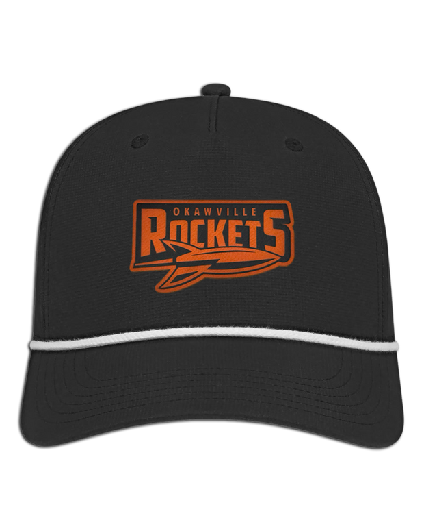 Rockets Leather Patch Hat - Athletic Rope Cap