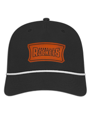 Okawville Rockets Leather Patch Badge Hat - Athletic Rope Cap