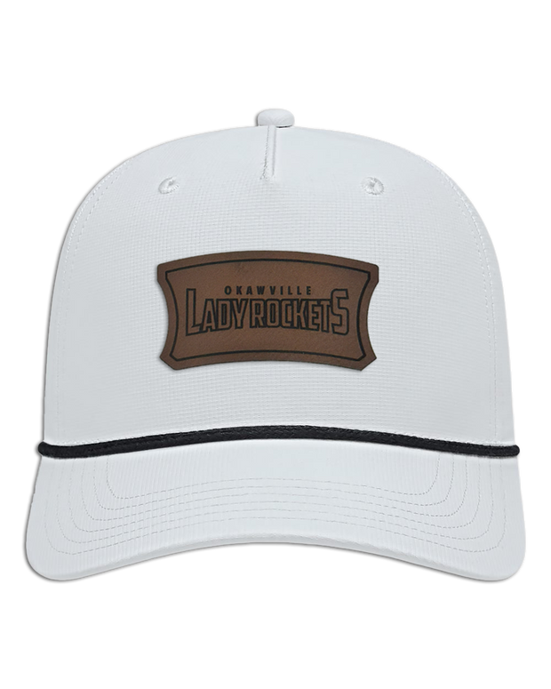 Okawville Rockets Leather Patch Badge Hat - Athletic Rope Cap