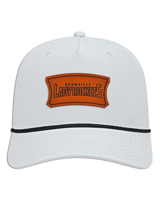 Okawville Rockets Leather Patch Badge Hat - Athletic Rope Cap