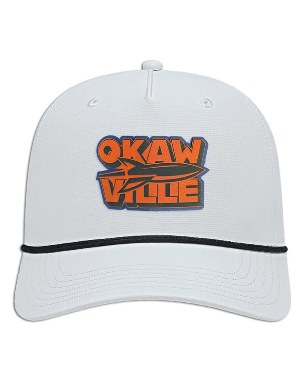 Okawville Rocket Multi Color Leather Patch Hat - Athletic Rope Cap
