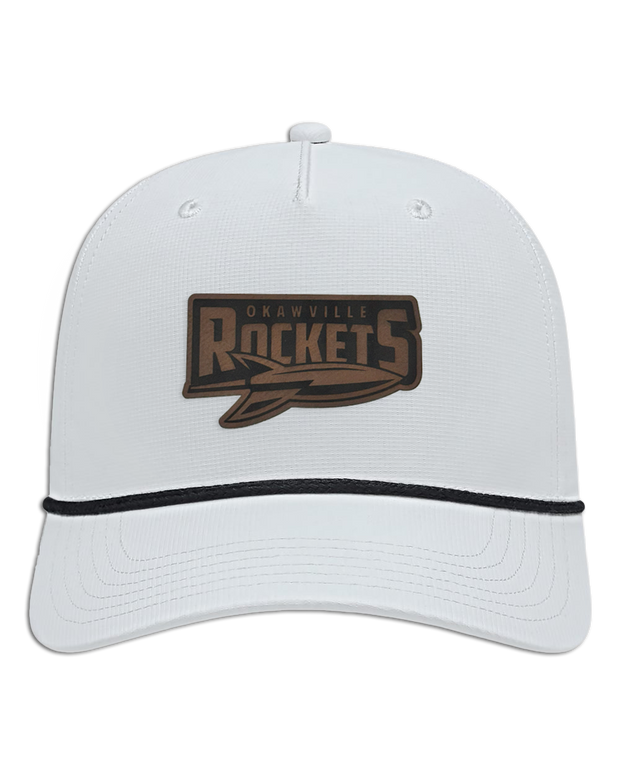 Rockets Leather Patch Hat - Athletic Rope Cap