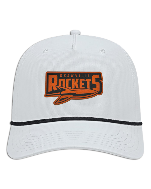 Rockets Leather Patch Hat - Athletic Rope Cap