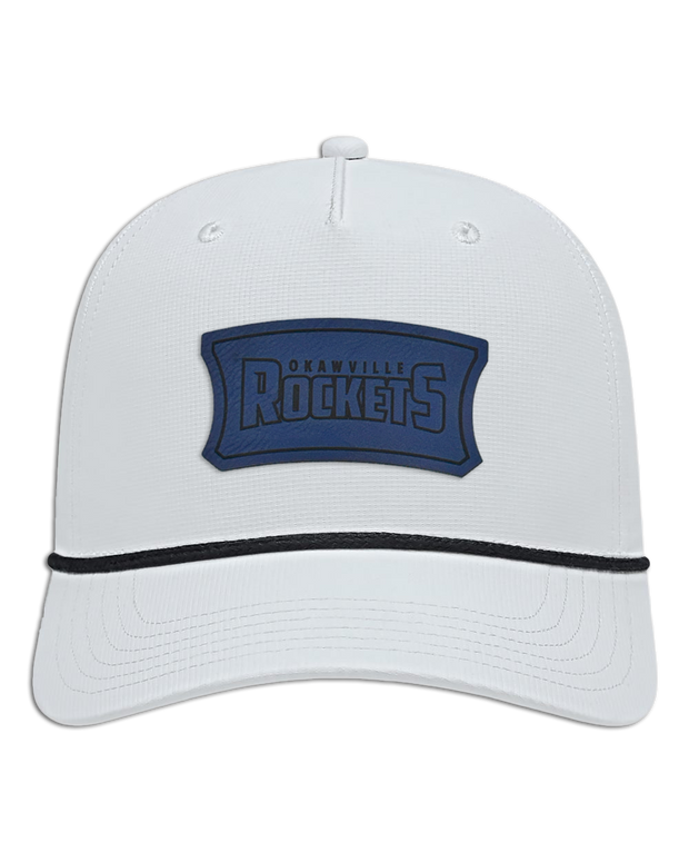 Okawville Rockets Leather Patch Badge Hat - Athletic Rope Cap