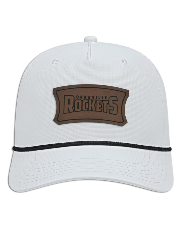 Okawville Rockets Leather Patch Badge Hat - Athletic Rope Cap