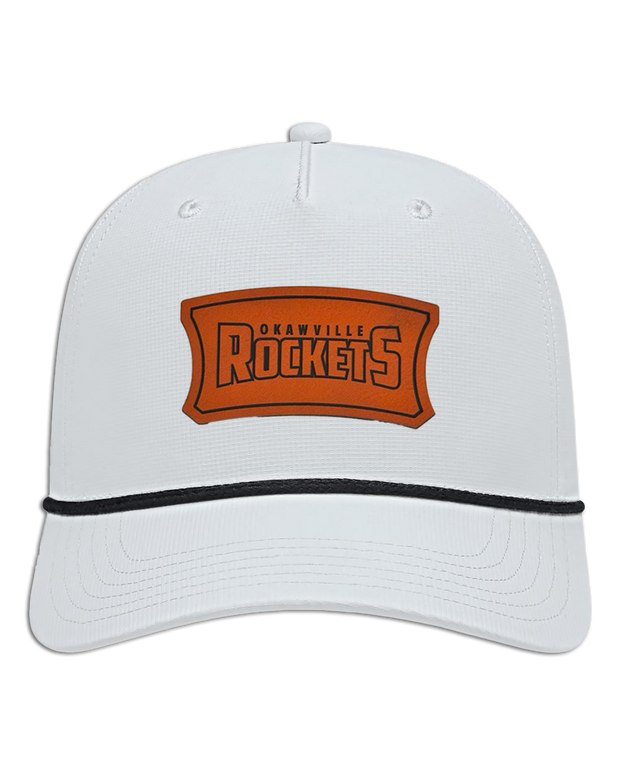 Okawville Rockets Leather Patch Badge Hat - Athletic Rope Cap