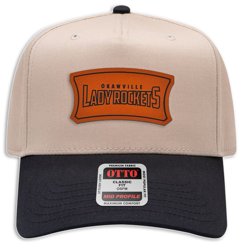 Okawville Rockets Leather Patch Badge Hat - Cavas 5 Panel Trucker