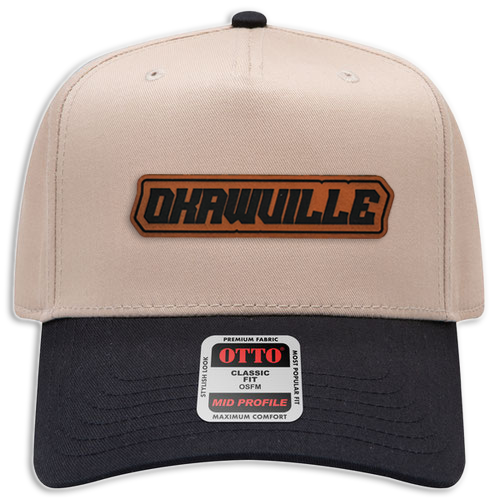 Okawville Leather Patch Hat - Canvas 5 Panel Trucker