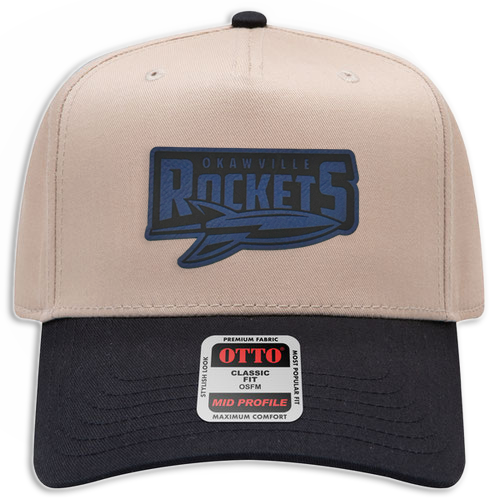 Rockets Leather Patch Hat - Cavas 5 Panel Trucker