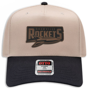 Rockets Leather Patch Hat - Cavas 5 Panel Trucker