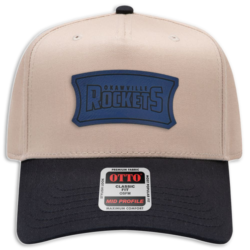 Okawville Rockets Leather Patch Badge Hat - Cavas 5 Panel Trucker