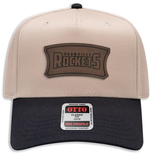 Okawville Rockets Leather Patch Badge Hat - Cavas 5 Panel Trucker