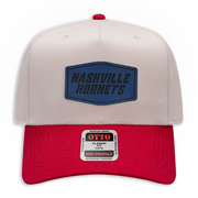 Nashville Hornets Leather Patch Badge Hat - Canvas 5 Panel Trucker