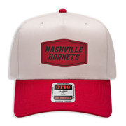 Nashville Hornets Leather Patch Badge Hat - Canvas 5 Panel Trucker