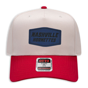 Nashville Hornets Leather Patch Badge Hat - Canvas 5 Panel Trucker