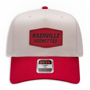 Nashville Hornets Leather Patch Badge Hat - Canvas 5 Panel Trucker