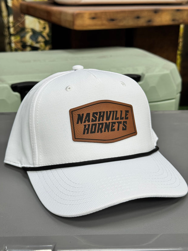 Nashville Hornets Leather Patch Badge Hat - Athletic Rope Cap