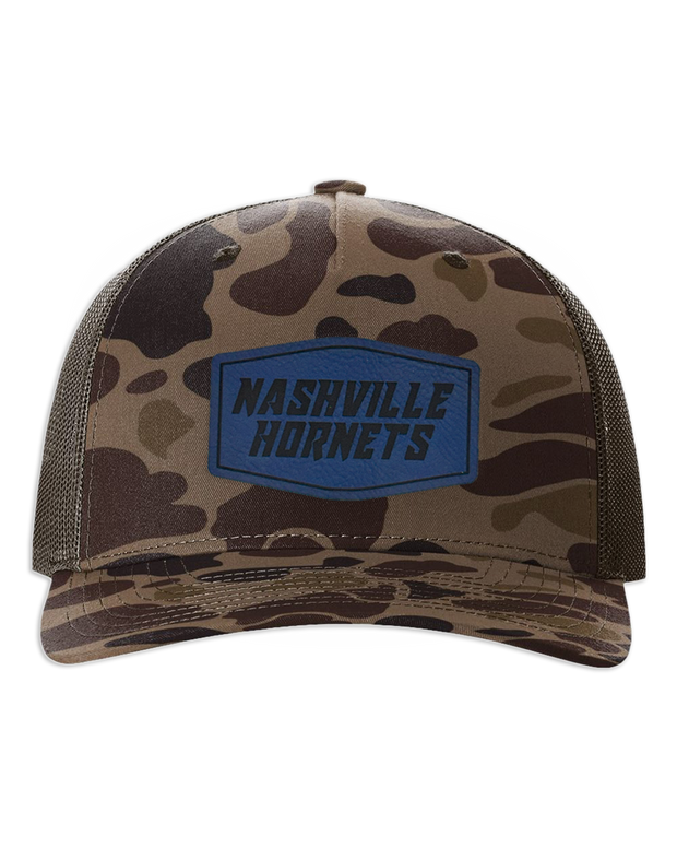 Nashville Hornets Leather Patch Badge Hat - Richardson Camo