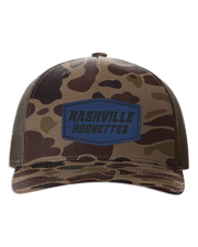 Nashville Hornets Leather Patch Badge Hat - Richardson Camo