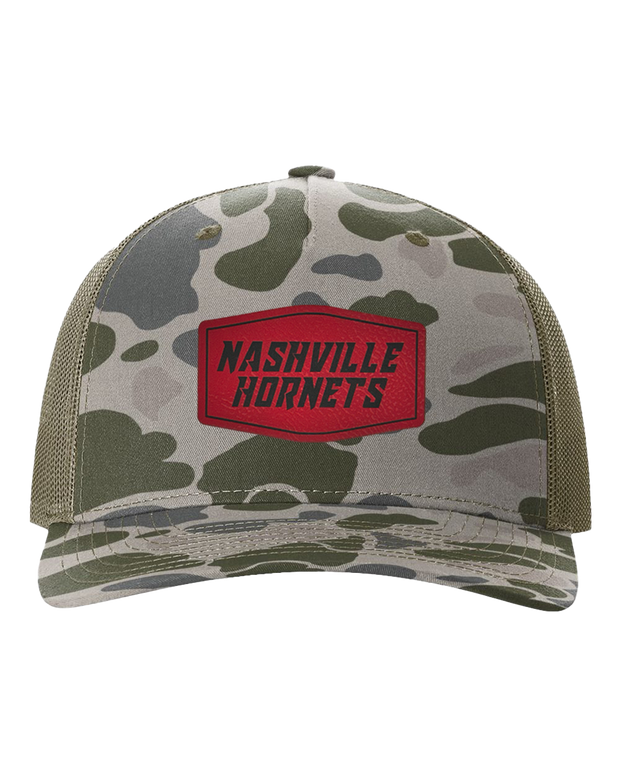 Nashville Hornets Leather Patch Badge Hat - Richardson Camo