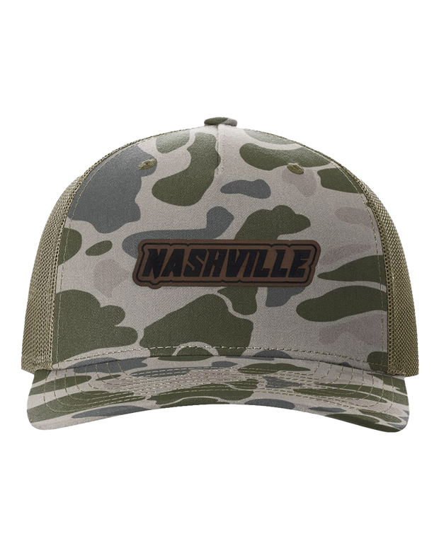 Nashville Name Leather Patch Hat - Richardson Camo