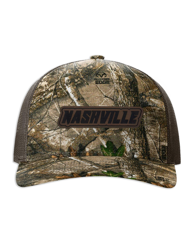 Nashville Name Leather Patch Hat - Richardson Camo