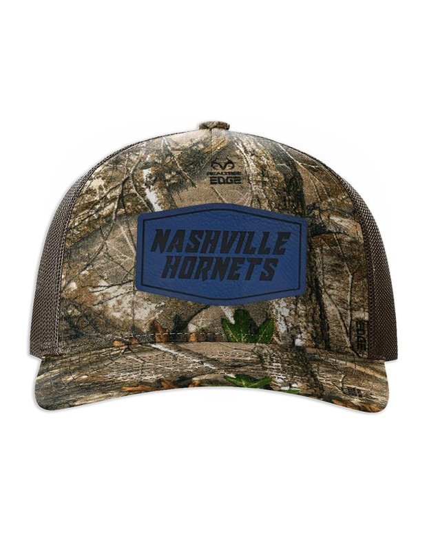 Nashville Hornets Leather Patch Badge Hat - Richardson Camo
