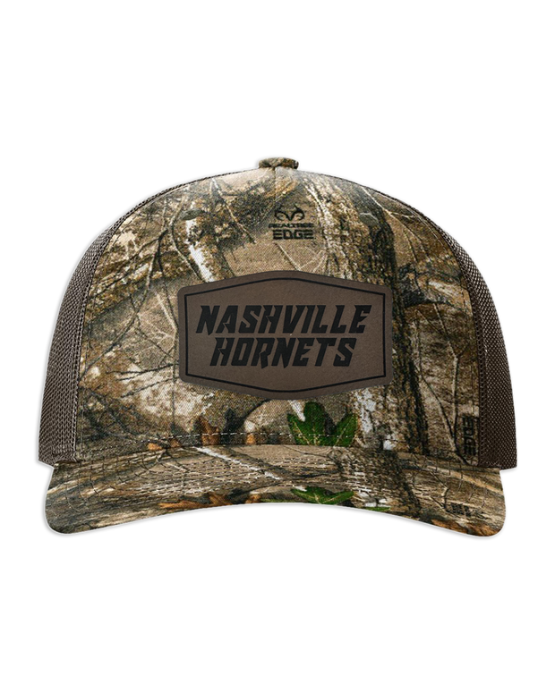 Nashville Hornets Leather Patch Badge Hat - Richardson Camo