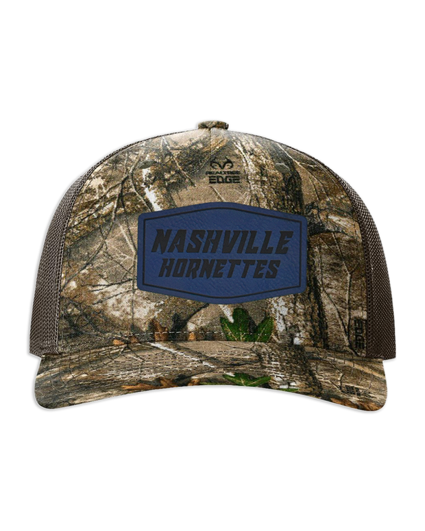 Nashville Hornets Leather Patch Badge Hat - Richardson Camo