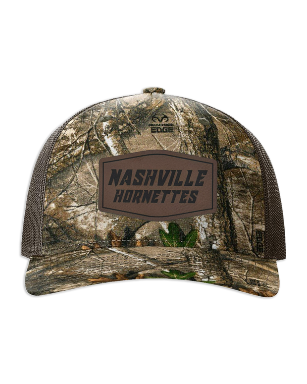 Nashville Hornets Leather Patch Badge Hat - Richardson Camo
