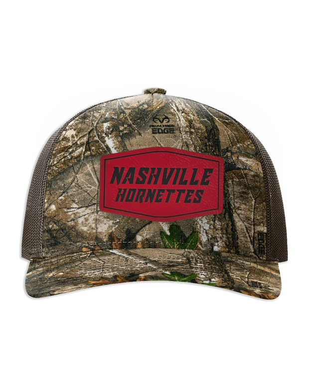Nashville Hornets Leather Patch Badge Hat - Richardson Camo