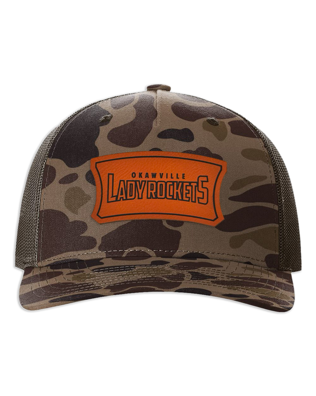 Okawville Rockets Leather Patch Badge Hat - Richardson Camo