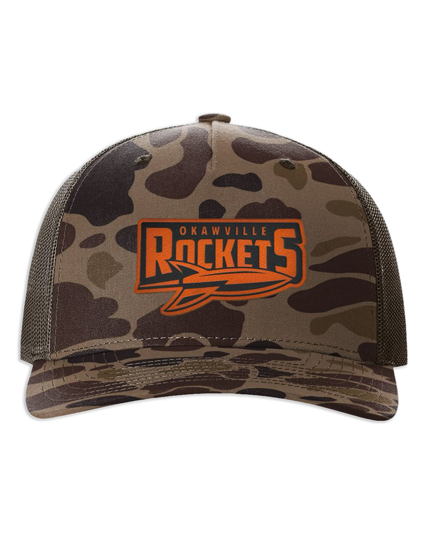Rockets Leather Patch Hat - Richardson Camo