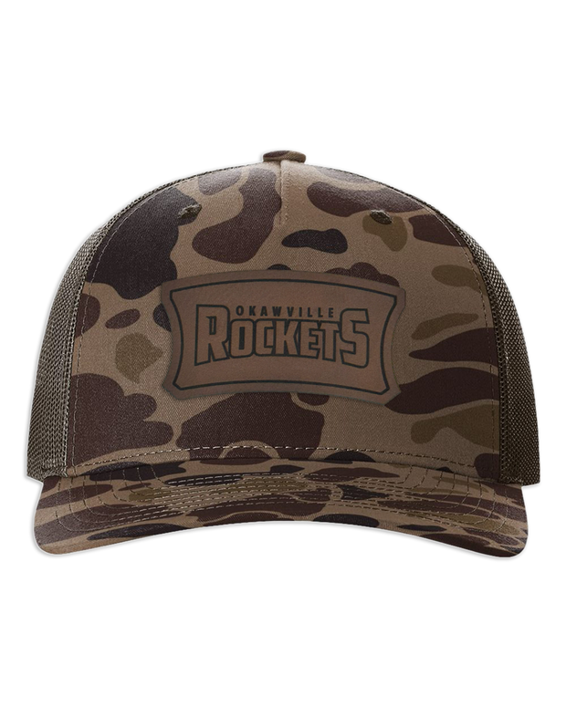 Okawville Rockets Leather Patch Badge Hat - Richardson Camo