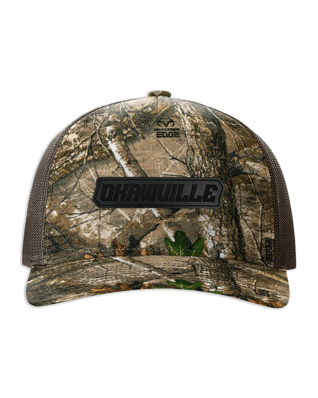 Okawville Name Leather Patch Hat - Richardson Camo