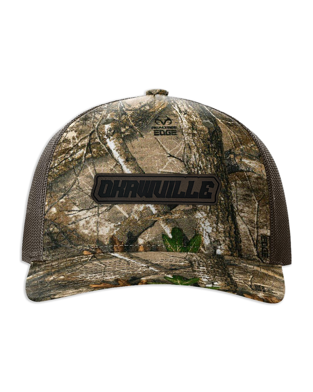 Okawville Name Leather Patch Hat - Richardson Camo