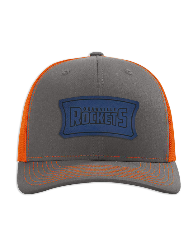 Okawville Rockets Leather Patch Badge Hat - Richardson