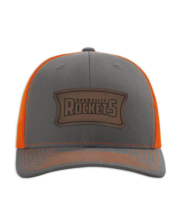 Okawville Rockets Leather Patch Badge Hat - Richardson