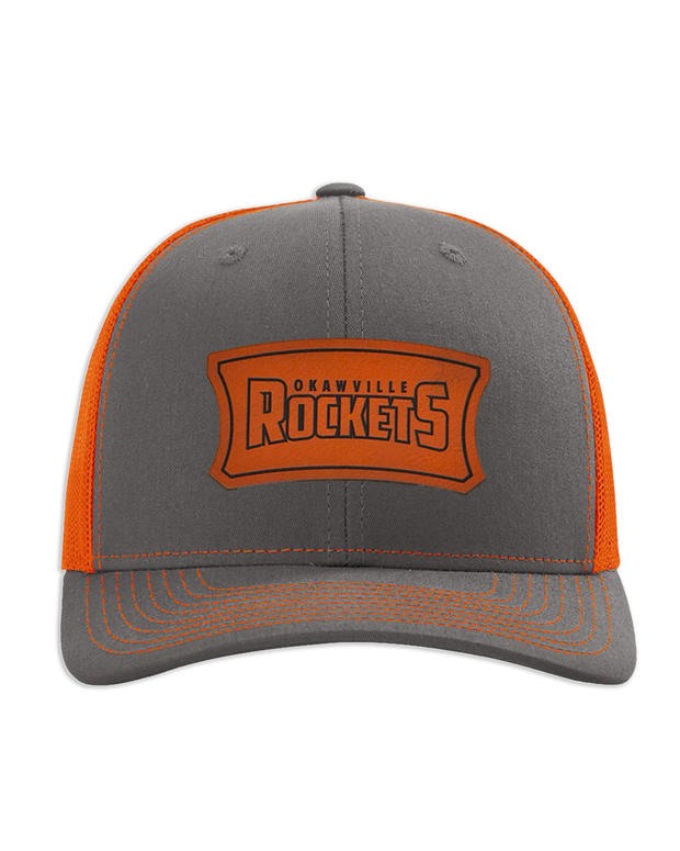 Okawville Rockets Leather Patch Badge Hat - Richardson