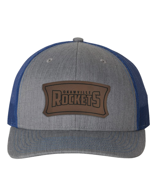 Okawville Rockets Leather Patch Badge Hat - Richardson